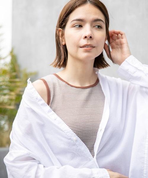 niko and...（ニコアンド）の「ルームDRY抗菌カップタンクトップ（タンクトップ・レディース・ブラック/ブラウン/アイボリー/チャコール/ピンク/オレンジ・MEDIUM/LARGE）」の4枚目の写真