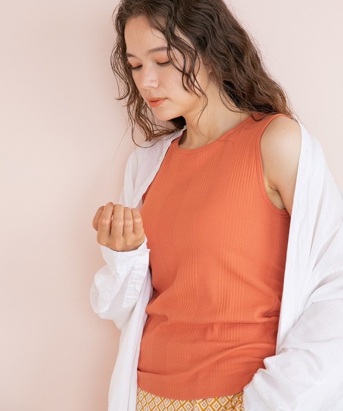 niko and...（ニコアンド）の「ルームDRY抗菌カップタンクトップ（タンクトップ・レディース・ブラック/ブラウン/アイボリー/チャコール/ピンク/オレンジ・MEDIUM/LARGE）」の6枚目の写真