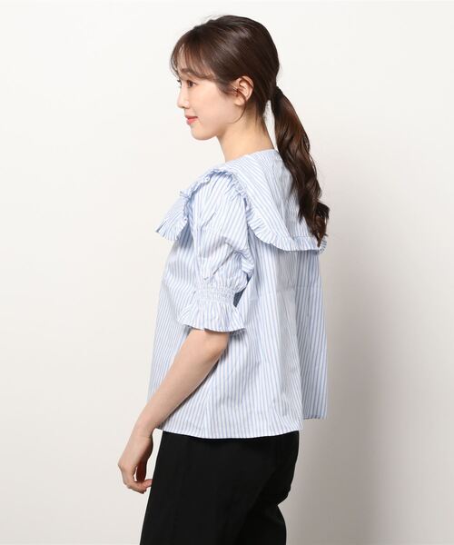 WC（ダブル シー）の「ストライプフリルブラウス（シャツ/ブラウス