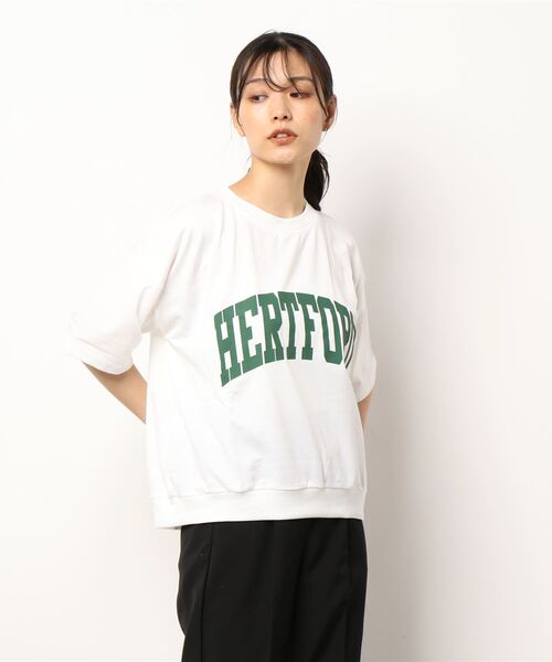 KOBE LETTUCE(コウベレタス)の「ミニ裏毛ロゴトップス(スウェット・レディース・グリーン/ピンク/ダークブラウン/オフホワイト/ブラック/グレー系・FREE)」の14枚目の写真