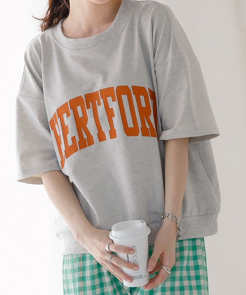 KOBE LETTUCE(コウベレタス)の「ミニ裏毛ロゴトップス(スウェット・レディース・グリーン/ピンク/ダークブラウン/オフホワイト/ブラック/グレー系・FREE)」の17枚目の写真