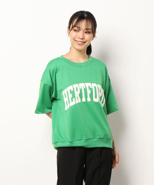KOBE LETTUCE(コウベレタス)の「ミニ裏毛ロゴトップス(スウェット・レディース・グリーン/ピンク/ダークブラウン/オフホワイト/ブラック/グレー系・FREE)」の9枚目の写真