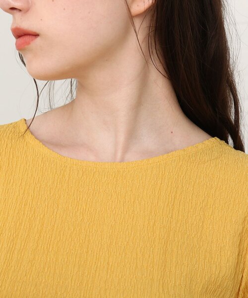 Cutie Blonde(キューティーブロンド)の「◆【S-L】タテシワクループルオーバー(Tシャツ/カットソー・レディース・オフホワイト/イエロー/ブラック・03/02/01)」の7枚目の写真