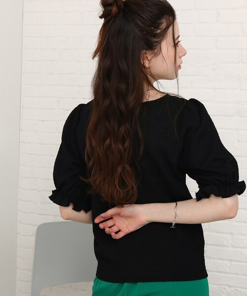 Cutie Blonde(キューティーブロンド)の「◆【S-L】タテシワクループルオーバー(Tシャツ/カットソー・レディース・オフホワイト/イエロー/ブラック・03/02/01)」の20枚目の写真