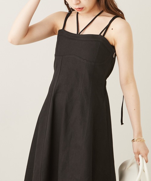 Chico(チコ)の「【新色追加】ホルターデザインマルチウェイキャミワンピース(ワンピース・レディース・アイボリー/ブラック/ピンク/ブルー/ミント/カーキ/ベージュ・FREE/X-SMALL)」の15枚目の写真