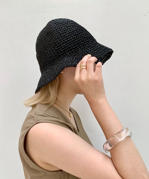 EPICKS（エピックス）の「メッシュ 雑材バケットハット（ハット・レディース・ブラウン/アイボリー/ブラック/ベージュ・F）」の3枚目の写真