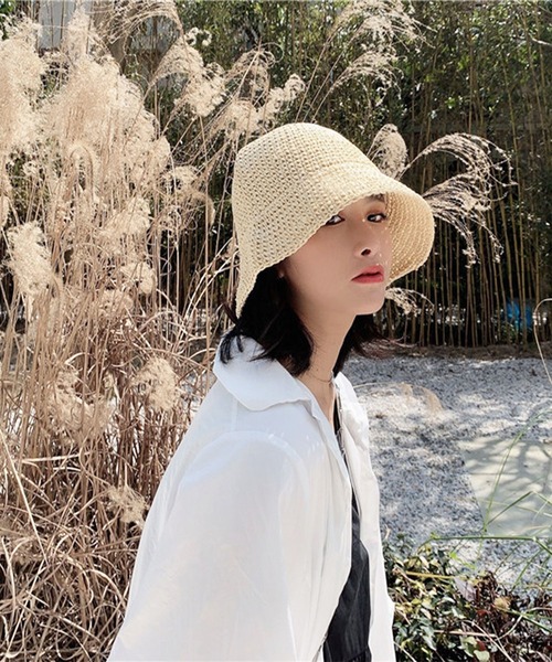 EPICKS（エピックス）の「メッシュ 雑材バケットハット（ハット・レディース・ブラウン/アイボリー/ブラック/ベージュ・F）」の6枚目の写真