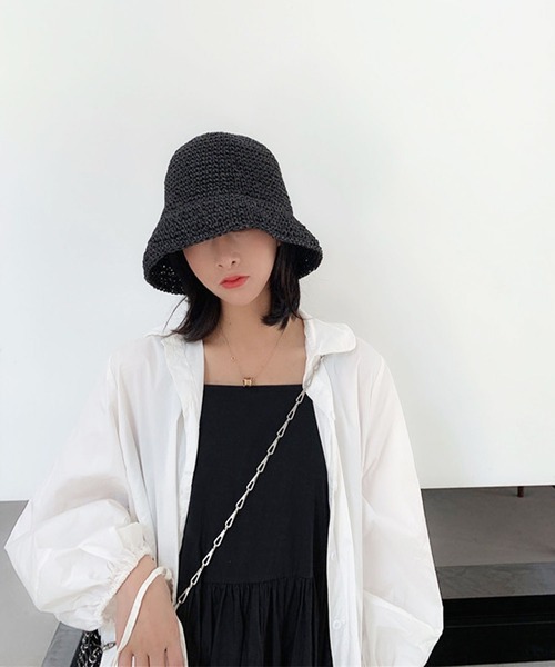 EPICKS（エピックス）の「メッシュ 雑材バケットハット（ハット・レディース・ブラウン/アイボリー/ブラック/ベージュ・F）」の7枚目の写真