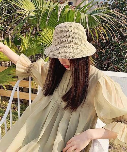 EPICKS（エピックス）の「メッシュ 雑材バケットハット（ハット・レディース・ブラウン/アイボリー/ブラック/ベージュ・F）」の8枚目の写真