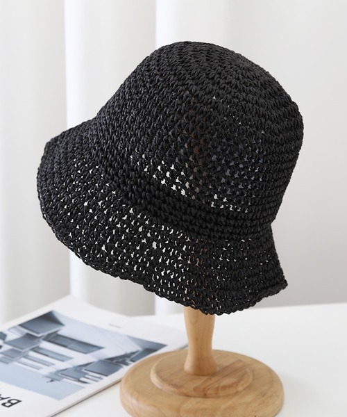 EPICKS（エピックス）の「メッシュ 雑材バケットハット（ハット・レディース・ブラウン/アイボリー/ブラック/ベージュ・F）」の9枚目の写真