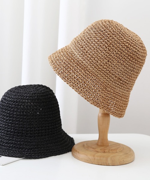 EPICKS（エピックス）の「メッシュ 雑材バケットハット（ハット・レディース・ブラウン/アイボリー/ブラック/ベージュ・F）」の10枚目の写真