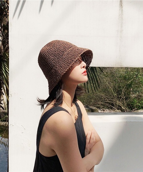 EPICKS（エピックス）の「メッシュ 雑材バケットハット（ハット・レディース・ブラウン/アイボリー/ブラック/ベージュ・F）」の16枚目の写真