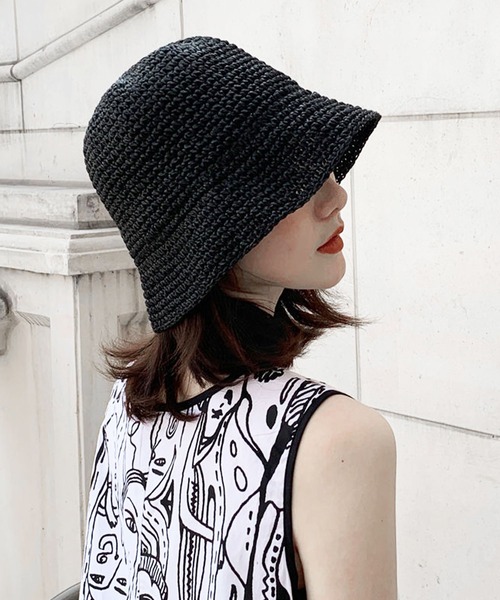 EPICKS（エピックス）の「メッシュ 雑材バケットハット（ハット・レディース・ブラウン/アイボリー/ブラック/ベージュ・F）」の15枚目の写真