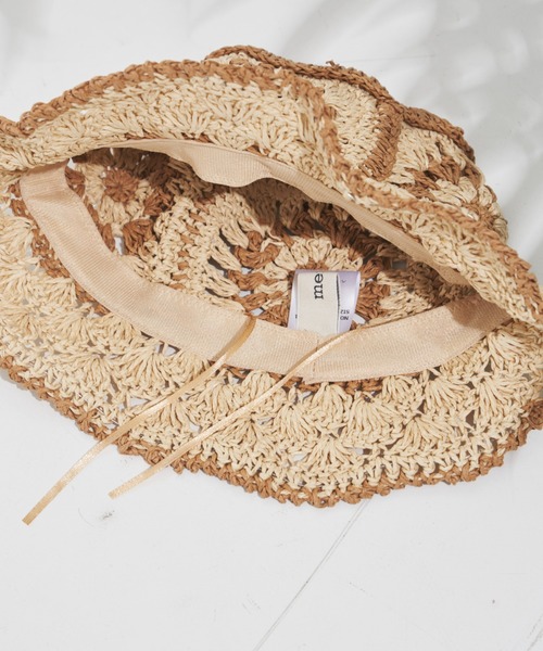 MERLOT(メルロー)の「クロシェハット(ハット・レディース・ベージュ/グリーン・FREE)」の5枚目の写真