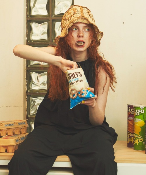 MERLOT(メルロー)の「クロシェハット(ハット・レディース・ベージュ/グリーン・FREE)」の12枚目の写真