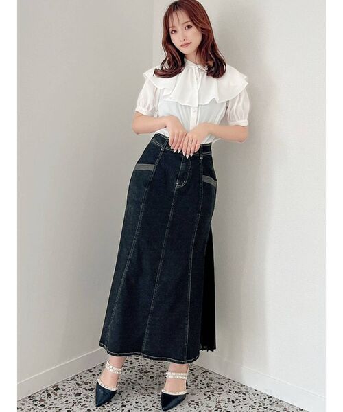 RESEXXY（リゼクシー）の「デニムシフォンスカート（デニムスカート