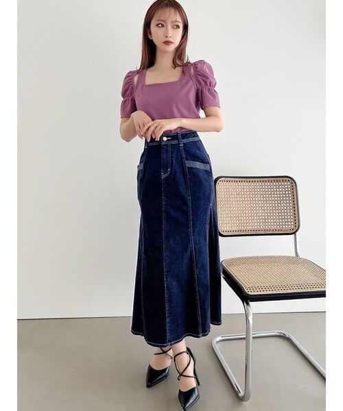 RESEXXY(リゼクシー)の「デニムシフォンスカート(デニムスカート・レディース・ブラック/ブルー/インディゴブルー・SMALL/MEDIUM)」の18枚目の写真