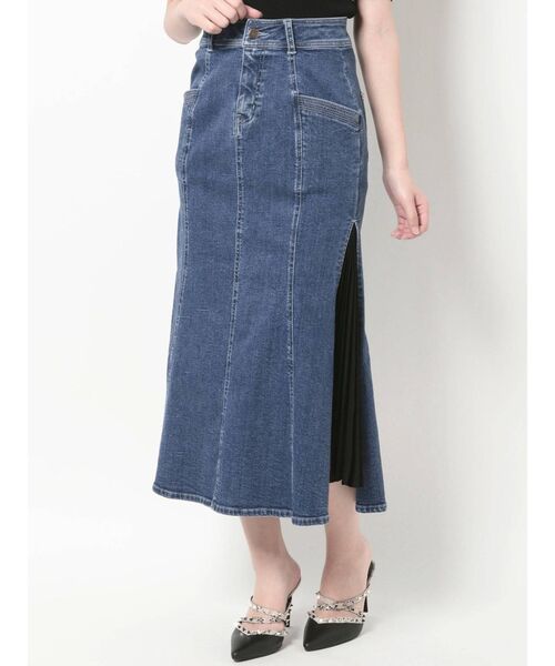 RESEXXY(リゼクシー)の「デニムシフォンスカート(デニムスカート・レディース・ブラック/ブルー/インディゴブルー・SMALL/MEDIUM)」の5枚目の写真