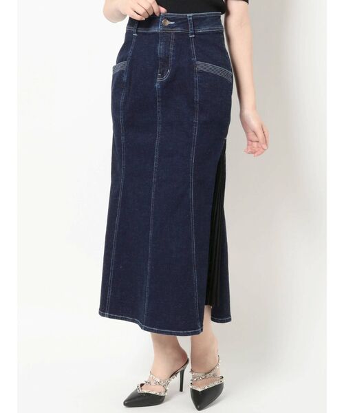 RESEXXY(リゼクシー)の「デニムシフォンスカート(デニムスカート・レディース・ブラック/ブルー/インディゴブルー・SMALL/MEDIUM)」の4枚目の写真