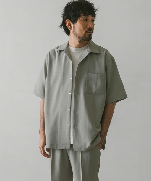 URBAN RESEARCH DOORS（アーバンリサーチドアーズ）の「ドライパナマオープンカラーシャツ（シャツ/ブラウス・メンズ・グリーン/グレー/ネイビー・MEDIUM/LARGE）」の11枚目の写真