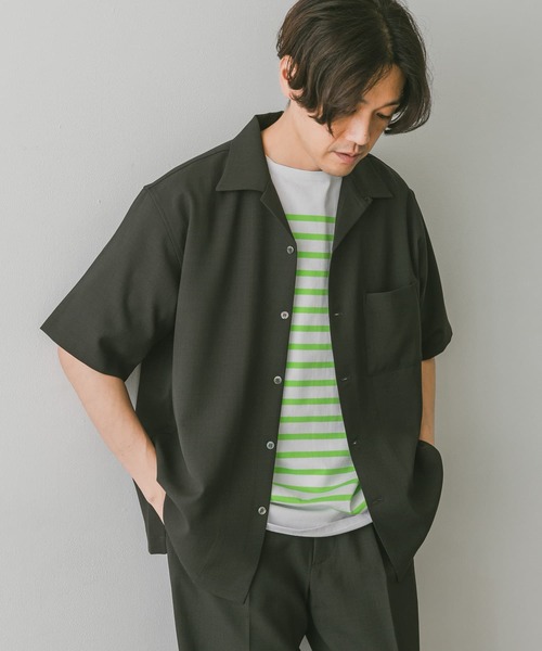URBAN RESEARCH DOORS（アーバンリサーチドアーズ）の「ドライパナマオープンカラーシャツ（シャツ/ブラウス・メンズ・グリーン/グレー/ネイビー・MEDIUM/LARGE）」の12枚目の写真