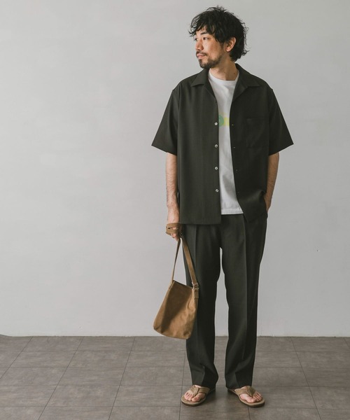 URBAN RESEARCH DOORS（アーバンリサーチドアーズ）の「ドライパナマオープンカラーシャツ（シャツ/ブラウス・メンズ・グリーン/グレー/ネイビー・MEDIUM/LARGE）」の8枚目の写真