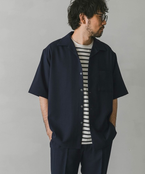 URBAN RESEARCH DOORS（アーバンリサーチドアーズ）の「ドライパナマオープンカラーシャツ（シャツ/ブラウス・メンズ・グリーン/グレー/ネイビー・MEDIUM/LARGE）」の18枚目の写真