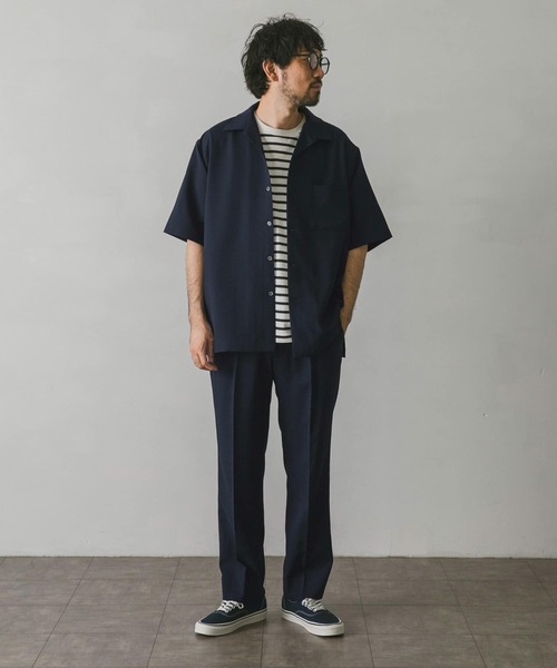 URBAN RESEARCH DOORS（アーバンリサーチドアーズ）の「ドライパナマオープンカラーシャツ（シャツ/ブラウス・メンズ・グリーン/グレー/ネイビー・MEDIUM/LARGE）」の4枚目の写真