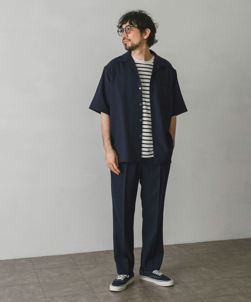 URBAN RESEARCH DOORS（アーバンリサーチドアーズ）の「ドライパナマオープンカラーシャツ（シャツ/ブラウス・メンズ・グリーン/グレー/ネイビー・MEDIUM/LARGE）」の9枚目の写真