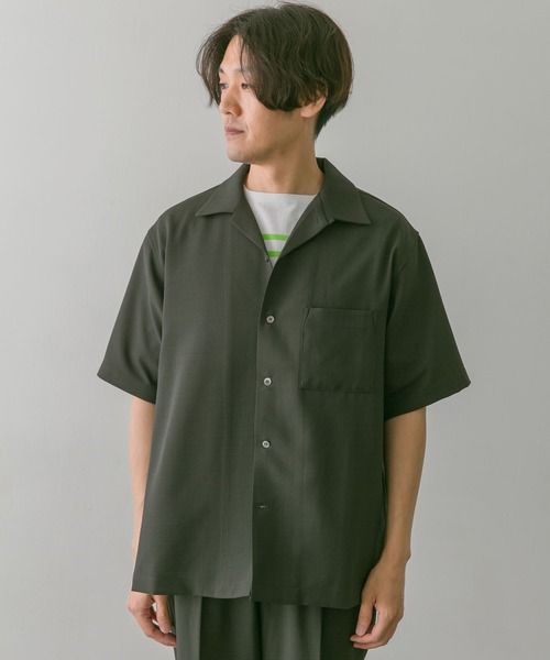 URBAN RESEARCH DOORS（アーバンリサーチドアーズ）の「ドライパナマオープンカラーシャツ（シャツ/ブラウス・メンズ・グリーン/グレー/ネイビー・MEDIUM/LARGE）」の10枚目の写真