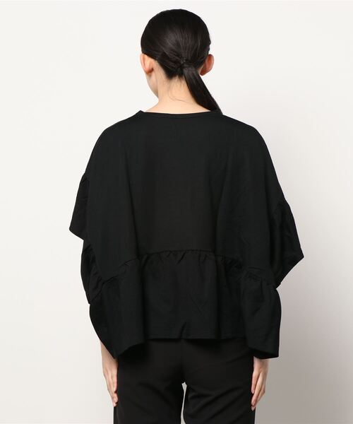 e-zakkamania stores（イーザッカマニアストアーズ）の「フリル スクエアポンチョ プルオーバー（Tシャツ/カットソー・レディース・ブルーグリーン/ホワイト/ブラック・M）」の15枚目の写真