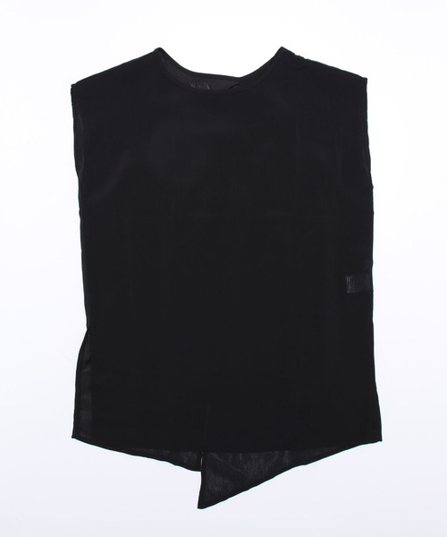 ＡＮＤＪ（アンドジェイ）の「2WAY楊柳シフォントップス＆リブキャミソール2枚セット（Tシャツ/カットソー・レディース・グリーン系その他/ブラック/ベージュ系その他/パープル・M）」の8枚目の写真