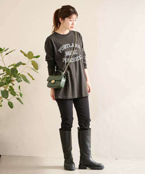 JOURNAL STANDARD(ジャーナルスタンダード)の「ロゴロングTシャツ(Tシャツ/カットソー・レディース・ホワイト/ブラック系その他/ホワイト系その他2/ブラック系その他2・FREE)」の6枚目の写真