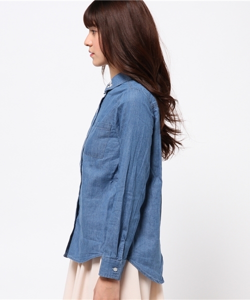 one after another NICE CLAUP（ワンアフターアナザーナイスクラップ）の「【 non-no7月号掲載 ナイスクラップ】襟ビジューシャツ（シャツ/ブラウス・レディース・オフホワイト/カーキ/ワンウォッシュ・FREE）」の5枚目の写真