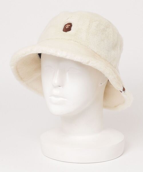 【期間限定セール】 APE ONE POINT FUR BUCKET HAT A BATHING APE（アベイシングエイプ）の「ONE POINT FUR BUCKET