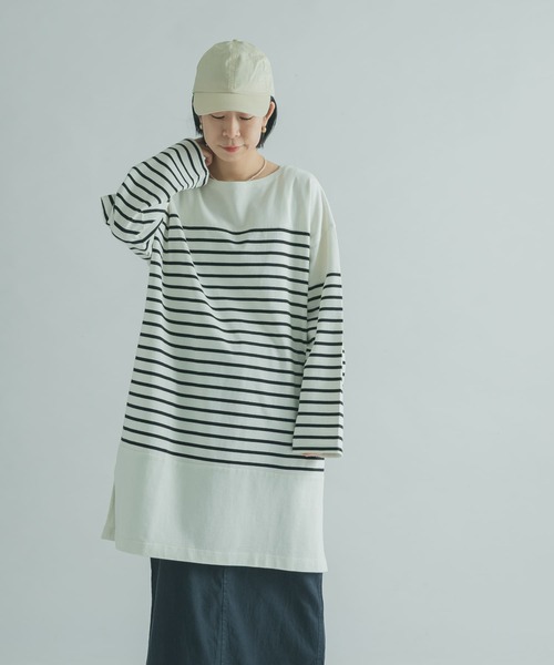 FORK&SPOON(フォークアンドスプーン)の「FORK&SPOON 切替ボーダーワンピース(チュニック・レディース・ブラック系その他/ブルー系その他・1)」の13枚目の写真