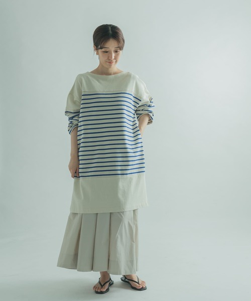 FORK&SPOON(フォークアンドスプーン)の「FORK&SPOON 切替ボーダーワンピース(チュニック・レディース・ブラック系その他/ブルー系その他・1)」の17枚目の写真