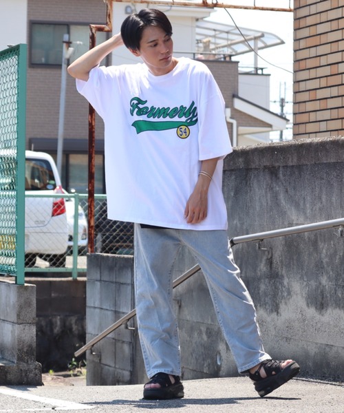Bling Leads（ブリングリーズ）の「【Bling leads】ワッペンオーバーサイズTシャツ（Tシャツ/カットソー・メンズ・ホワイト系2/グレイッシュブルー/ダークグリーン/ブルー系1/ホワイト系1/ブルー系2/スミクロ・LARGE/MEDIUM）」の15枚目の写真