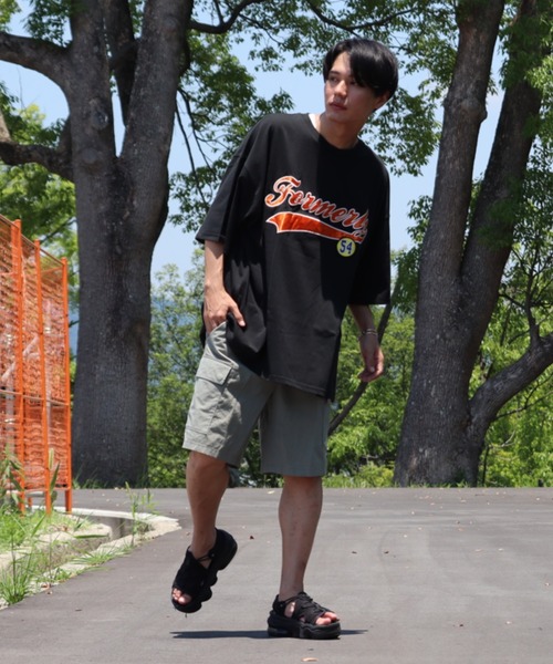 Bling Leads（ブリングリーズ）の「【Bling leads】ワッペンオーバーサイズTシャツ（Tシャツ/カットソー・メンズ・ホワイト系2/グレイッシュブルー/ダークグリーン/ブルー系1/ホワイト系1/ブルー系2/スミクロ・LARGE/MEDIUM）」の17枚目の写真