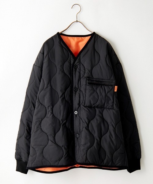 UNIVERSAL OVERALL（ユニバーサルオーバーオール）の「【men's FUDGE 3月号掲載】[UNIVERSAL OVERALL/ユニバーサルオーバーオール] 別注 キルティングライナージャケット（ミリタリージャケット・レディース・ブラック/オリーブ・M/L）」の20枚目の写真