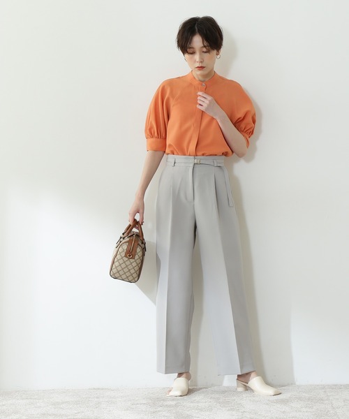 N.(N. Natural Beauty Basic)(エヌエヌナチュラルビューティーベーシック)の「【S Size Line】◆TRベルト付ワイドパンツ(その他パンツ・レディース・グレー/レッド/モカ・SMALL/MEDIUM)」の5枚目の写真