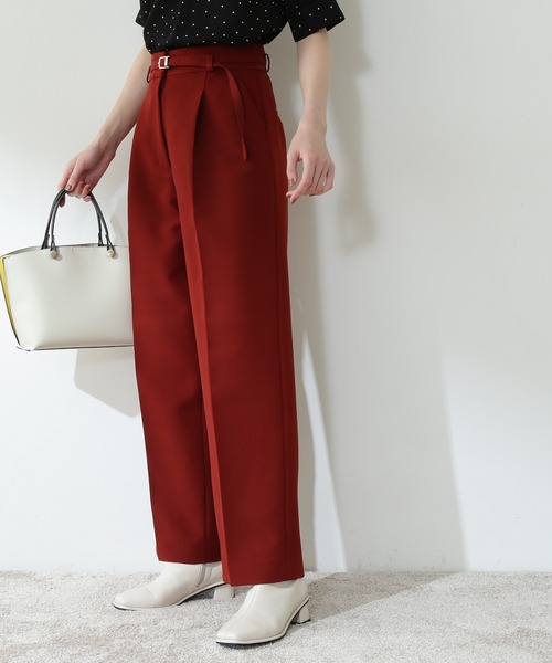 N.(N. Natural Beauty Basic)(エヌエヌナチュラルビューティーベーシック)の「【S Size Line】◆TRベルト付ワイドパンツ(その他パンツ・レディース・グレー/レッド/モカ・SMALL/MEDIUM)」の9枚目の写真