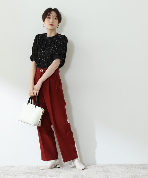 N.(N. Natural Beauty Basic)(エヌエヌナチュラルビューティーベーシック)の「【S Size Line】◆TRベルト付ワイドパンツ(その他パンツ・レディース・グレー/レッド/モカ・SMALL/MEDIUM)」の8枚目の写真