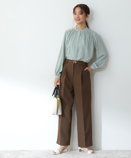 N.(N. Natural Beauty Basic)(エヌエヌナチュラルビューティーベーシック)の「【S Size Line】◆TRベルト付ワイドパンツ(その他パンツ・レディース・グレー/レッド/モカ・SMALL/MEDIUM)」の14枚目の写真