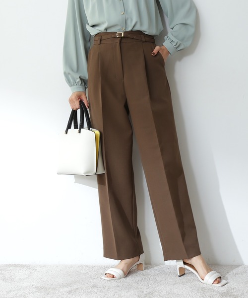 N.(N. Natural Beauty Basic)(エヌエヌナチュラルビューティーベーシック)の「【S Size Line】◆TRベルト付ワイドパンツ(その他パンツ・レディース・グレー/レッド/モカ・SMALL/MEDIUM)」の13枚目の写真