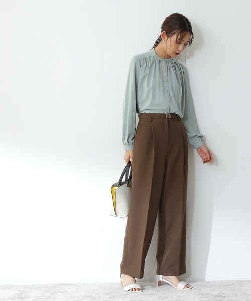 N.(N. Natural Beauty Basic)(エヌエヌナチュラルビューティーベーシック)の「【S Size Line】◆TRベルト付ワイドパンツ(その他パンツ・レディース・グレー/レッド/モカ・SMALL/MEDIUM)」の15枚目の写真