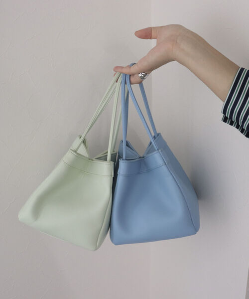 fredy emue（フレディエミュ）の「ボックス　ミニバッグ（トートバッグ・レディース・ライトブルー/ブラック/ミント/キナリ・FREE）」の18枚目の写真