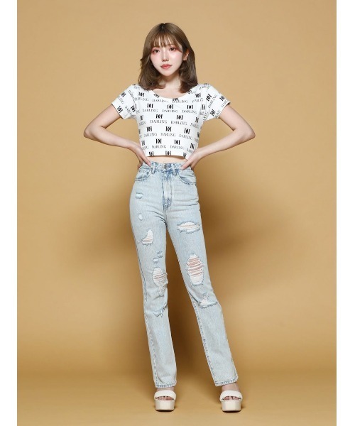 Darich（ダーリッチ）の「DARLINGパターンTシャツ（Tシャツ/カットソー・レディース・ホワイト/ピンク/ブラック・FREE）」の12枚目の写真