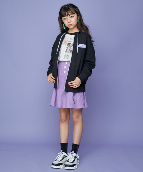 JENNI(ジェニィ)の「タテロゴシースルークルーソックス(ソックス/靴下・キッズ・ブラック/オフホワイト/パープル・19-21cm/22-24cm)」の8枚目の写真