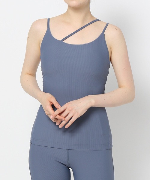 HEREIAM（ヘレイアム）の「【HEREIAM】斜めストラップキャミ(カップ付き)（キャミソール・レディース・ブラック/ブルー・SMALL/MEDIUM/LARGE）」の15枚目の写真